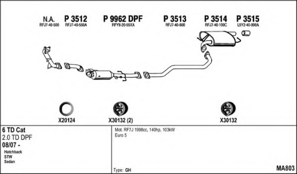 FENNO MA803 Exhaust System
